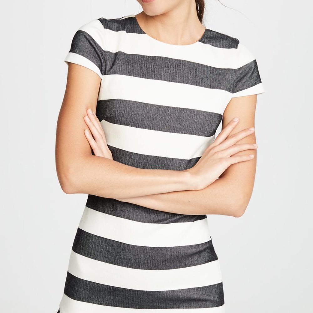 Alice + Olivia Fantine Ruffled Stripe Dress - Picture 2 of 8